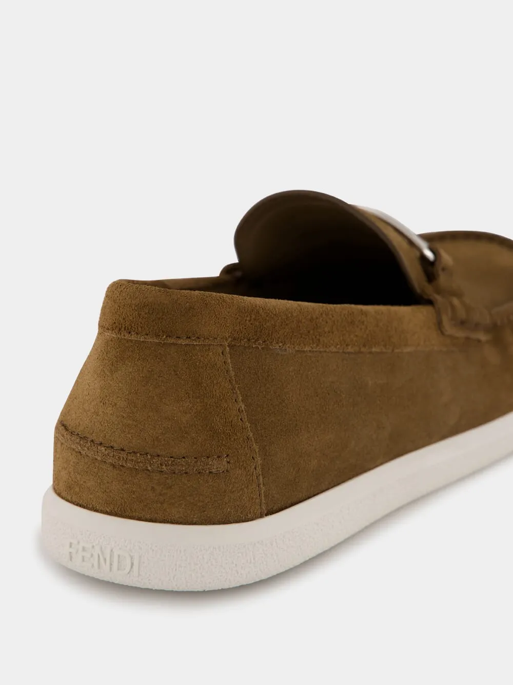 Brown O'Lock Light Suede Loafers