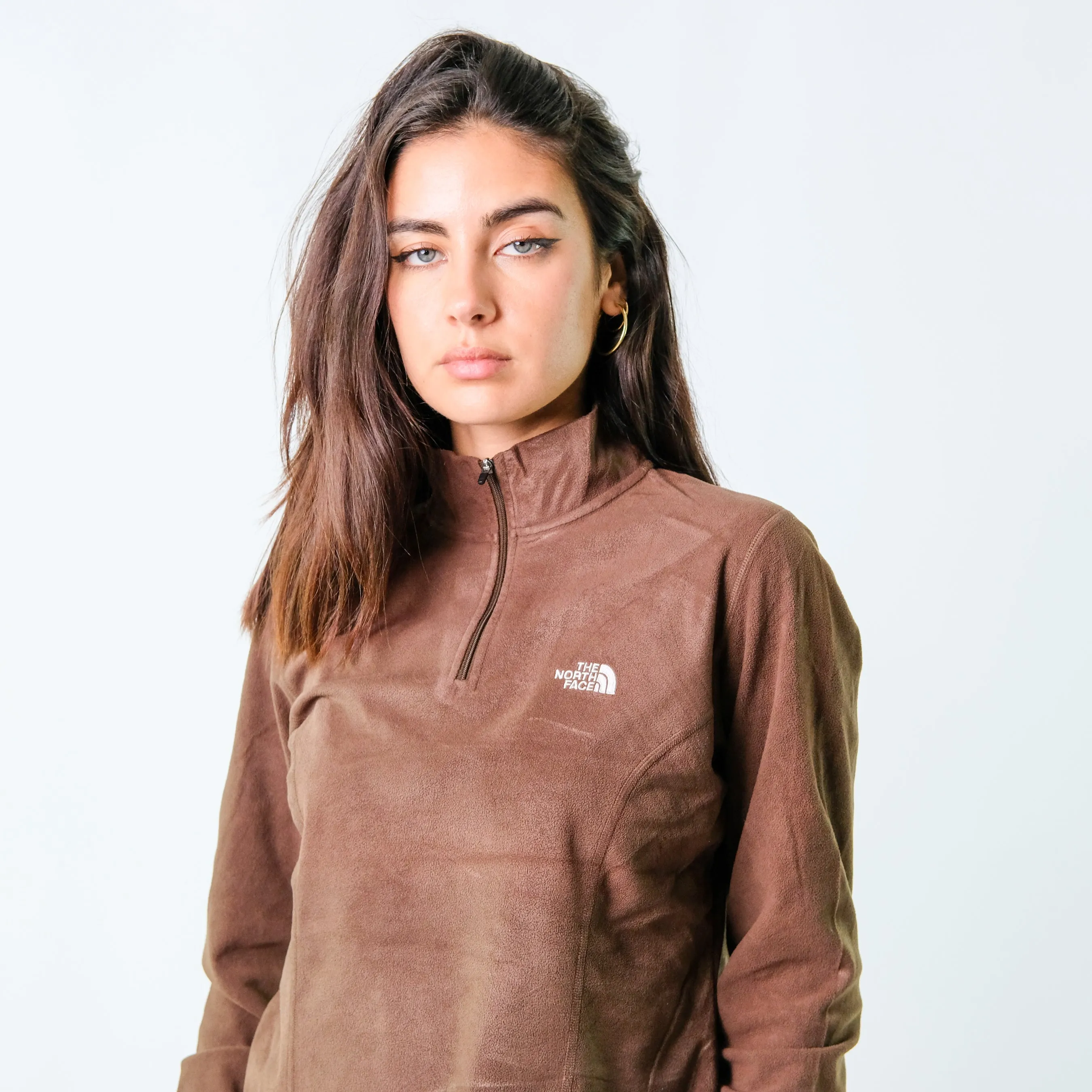 Brown y2ks The North Face quarter zip  Fleece (L)