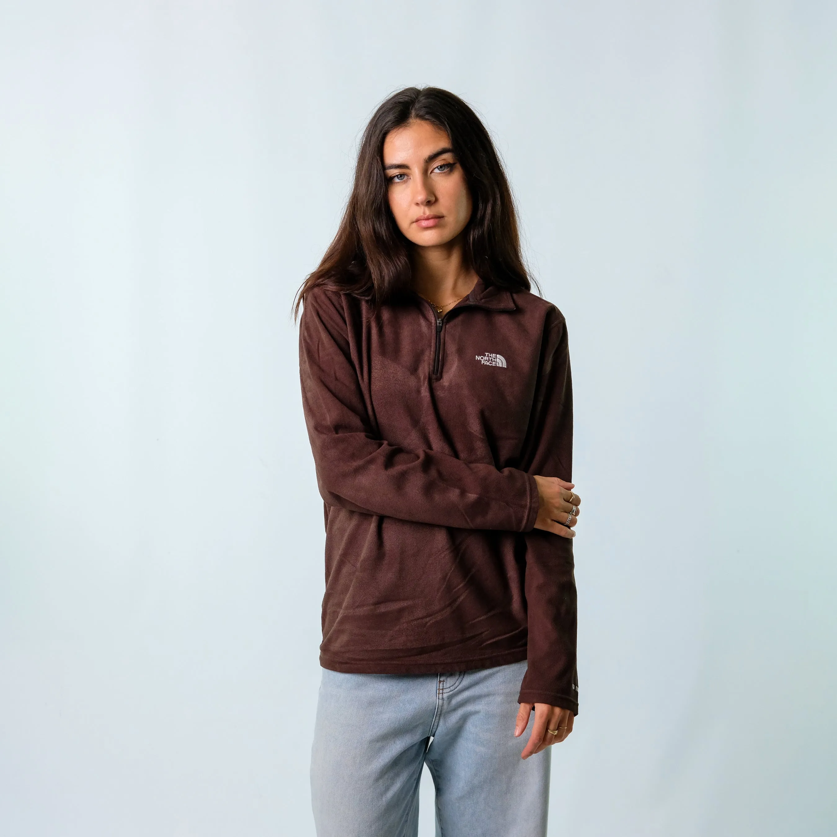 Brown y2ks The North Face zip up  Fleece (S)