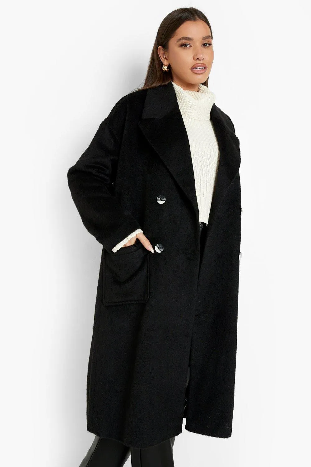 Brushed Wool Look Coat