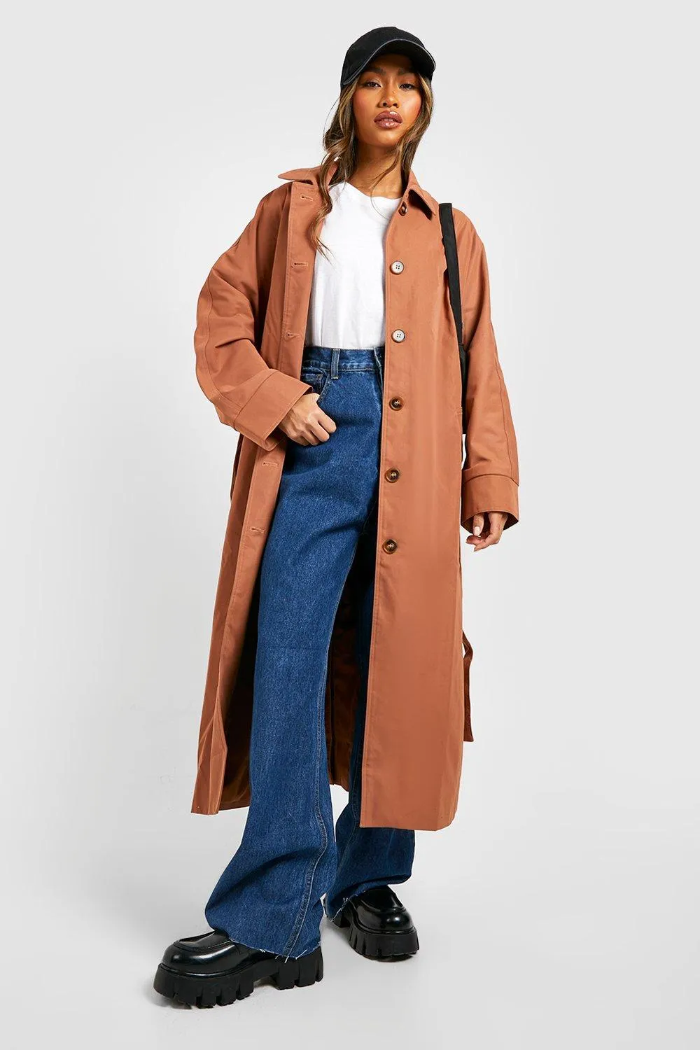 Button Through Belted Trench