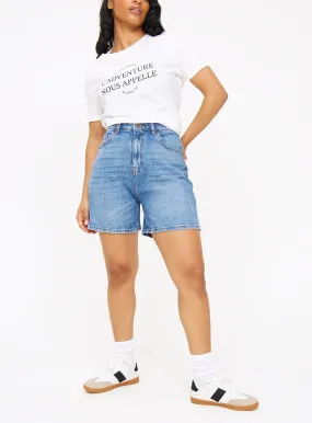 Buy Mid Wash Denim Mom Shorts 8 | Shorts | Tu