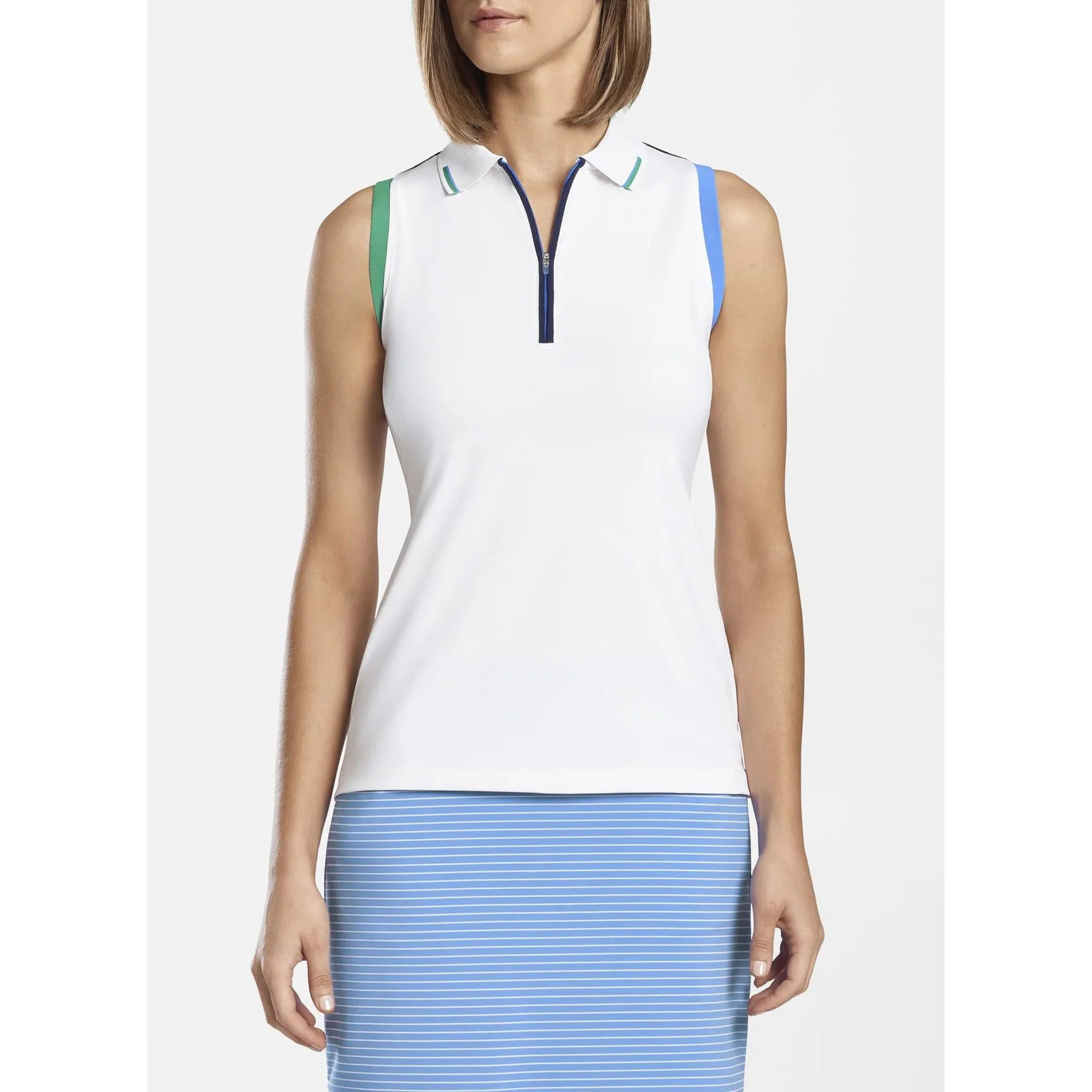 Chrissie Zip-Sleeveless Performance Polo