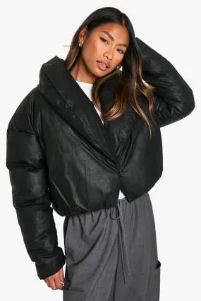 Coated Short Puffer Jacket