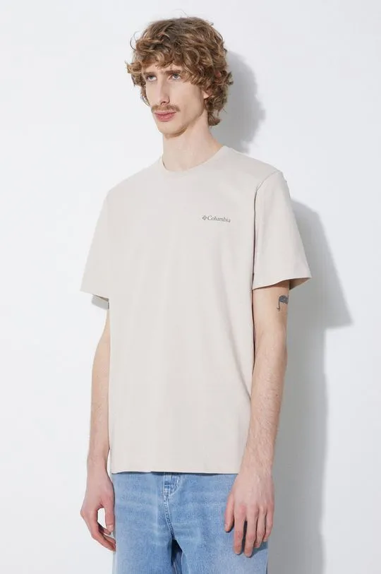 Columbia cotton t-shirt beige color