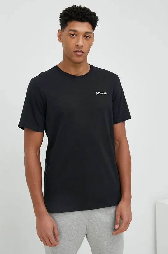 Columbia cotton t-shirt black color