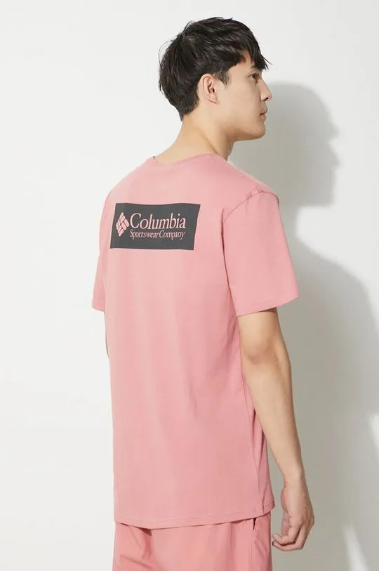 Columbia cotton t-shirt North Cascades pink color