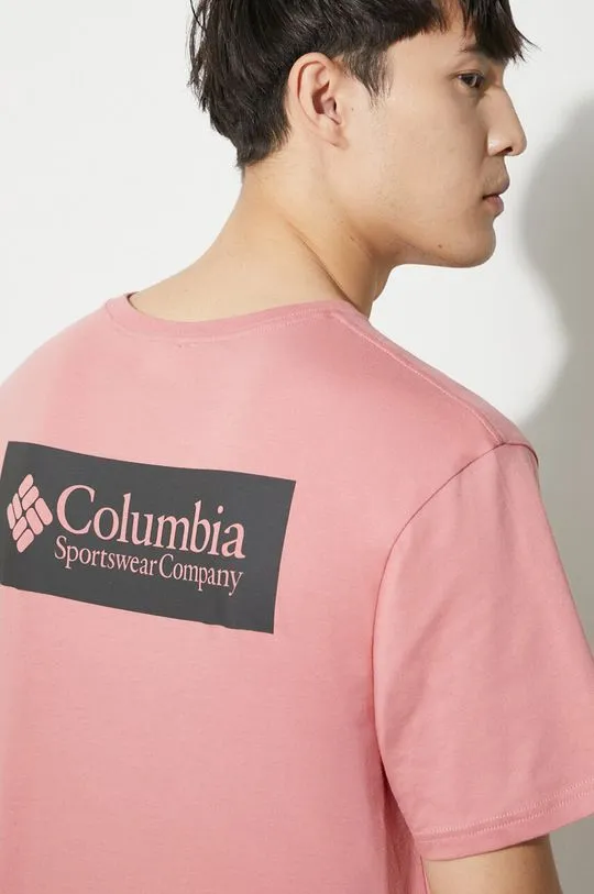 Columbia cotton t-shirt North Cascades pink color