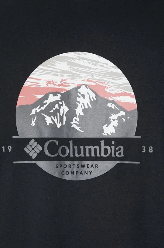 Columbia cotton t-shirt Path Lake men’s black color 1934814