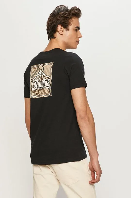 Columbia cotton T-shirt Rapid Ridge Back Graphic black color