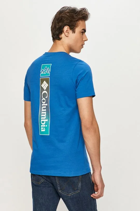 Columbia cotton T-shirt Rapid Ridge Back Graphic blue color