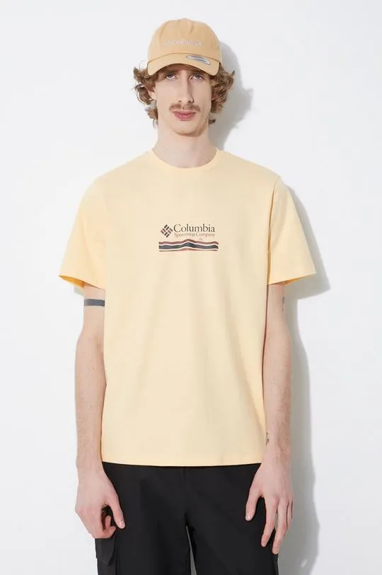 Columbia cotton t-shirt yellow color