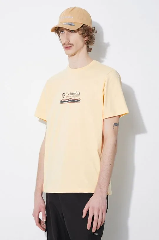 Columbia cotton t-shirt yellow color