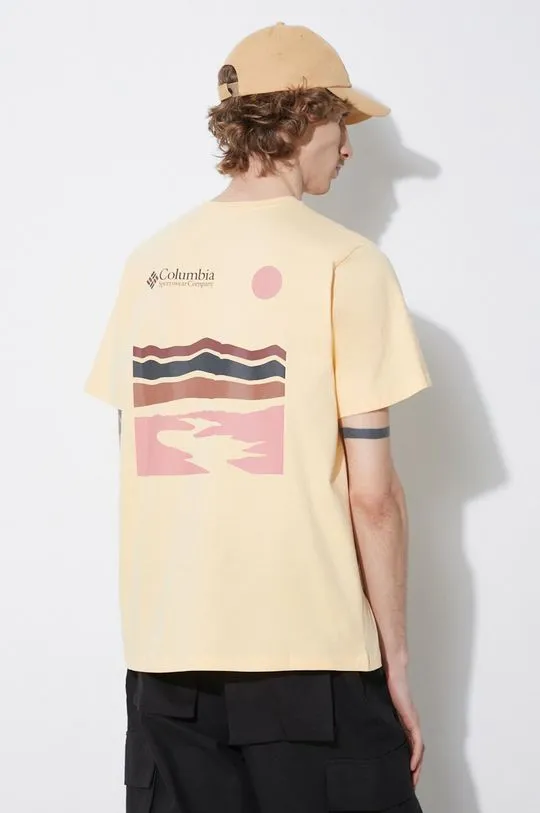 Columbia cotton t-shirt yellow color