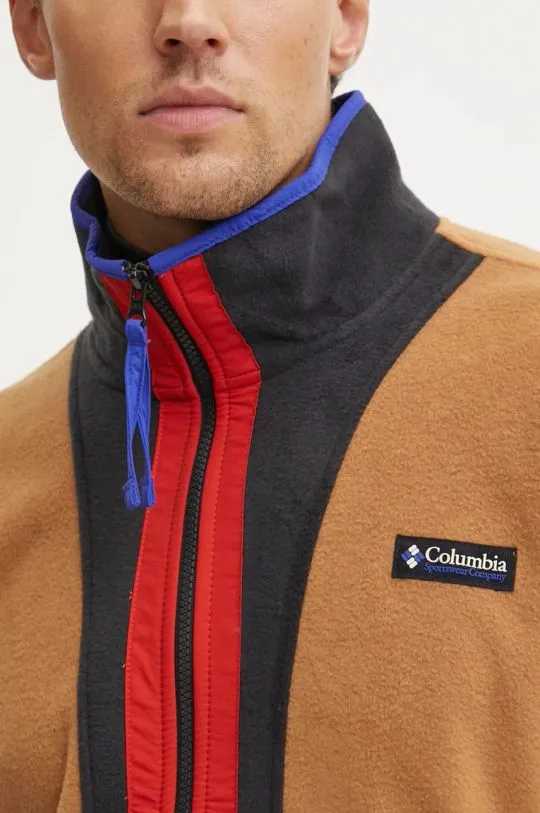 Columbia fleece sweatshirt Backbowl II Full Zip Fleece brown color 2090851