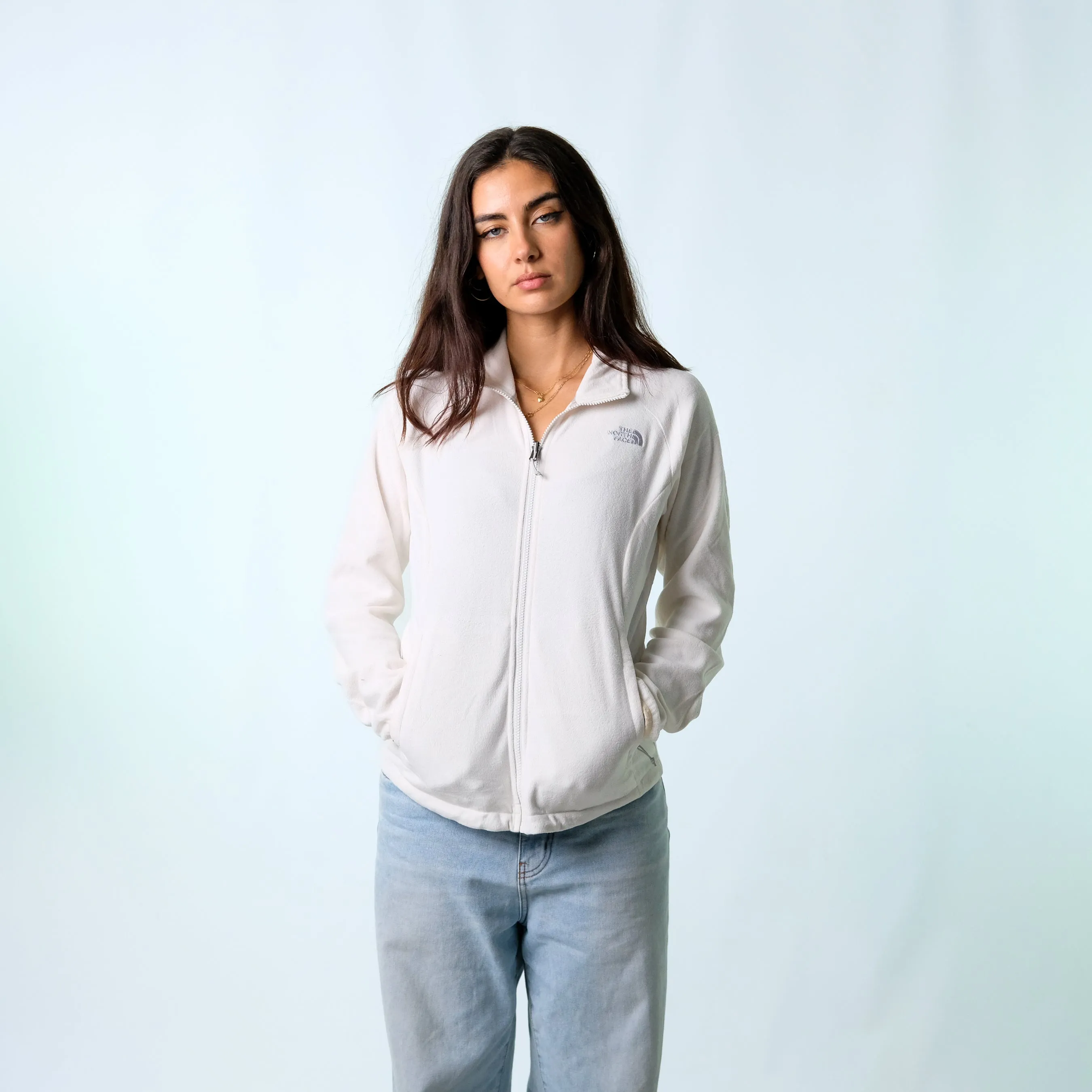 Cream y2ks The North Face zip up  Fleece (M)