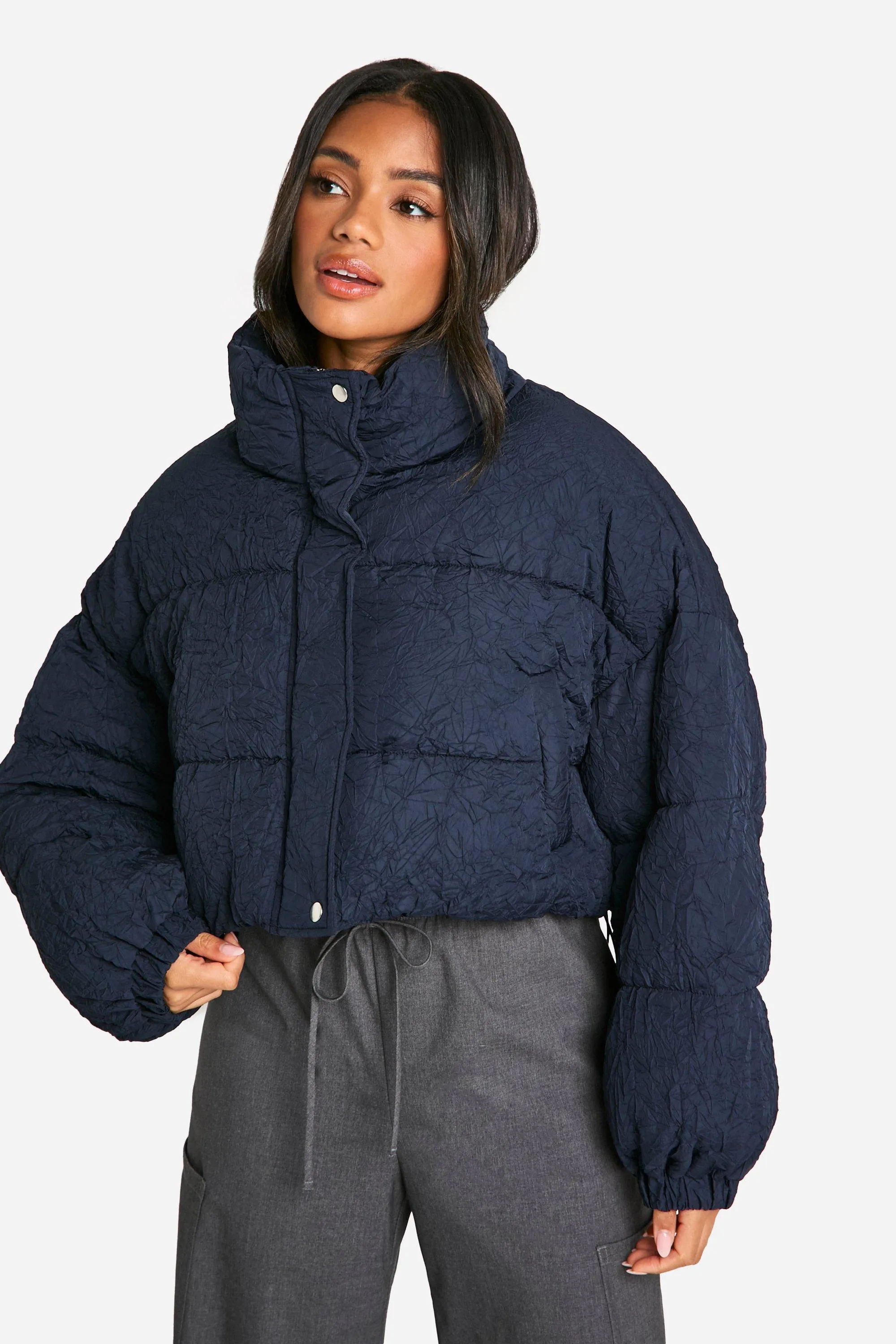 Crinkle Boxy Puffer Jacket