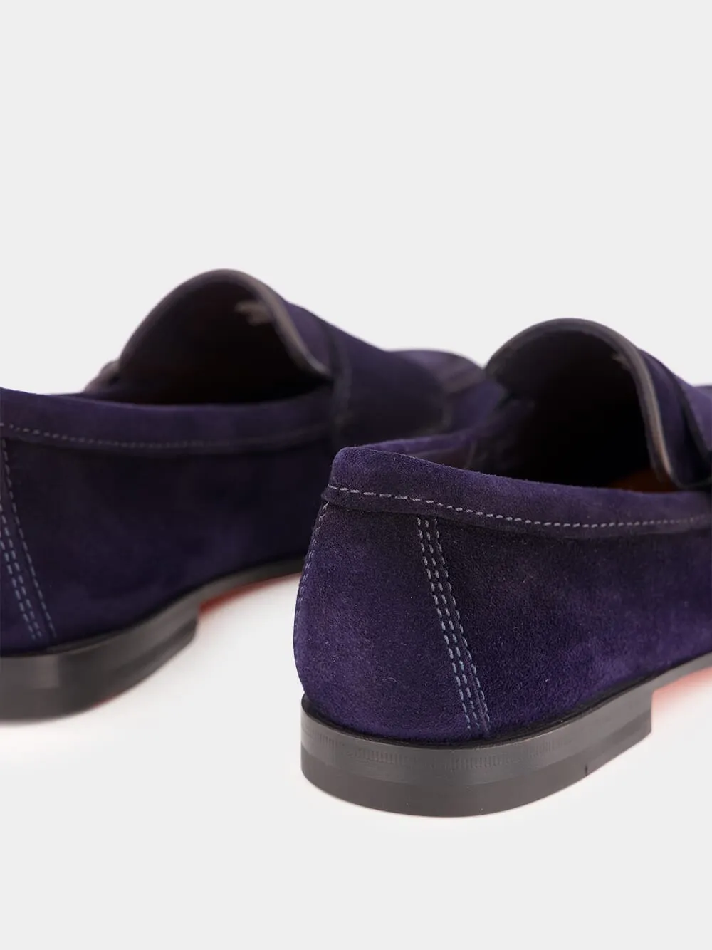 Dark Blue Dong Suede Formal Loafers