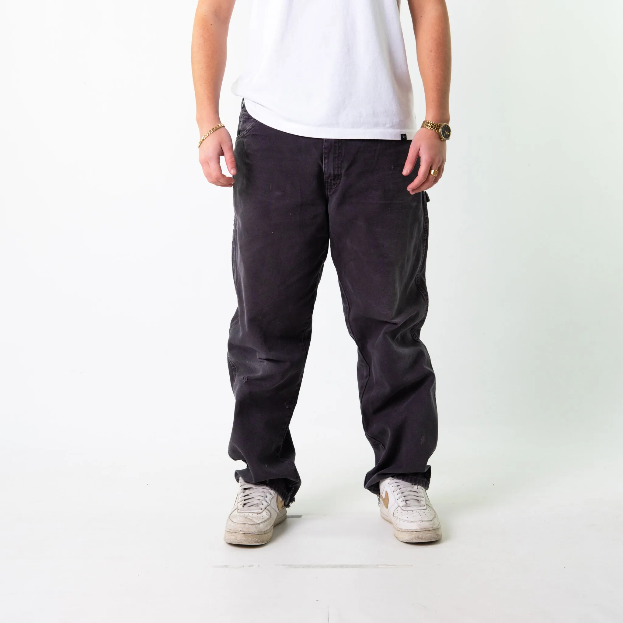 Dark Grey 90s Dickies  Cargo Skater Trousers Pants Jeans (36x32)