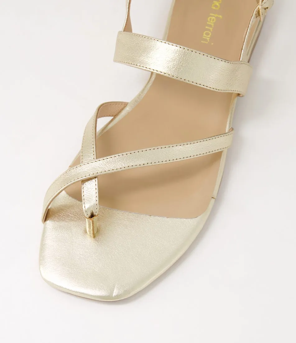 DIANA FERRARI Anord Pale Gold Leather Sandals