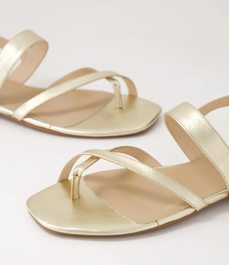 DIANA FERRARI Anord Pale Gold Leather Sandals