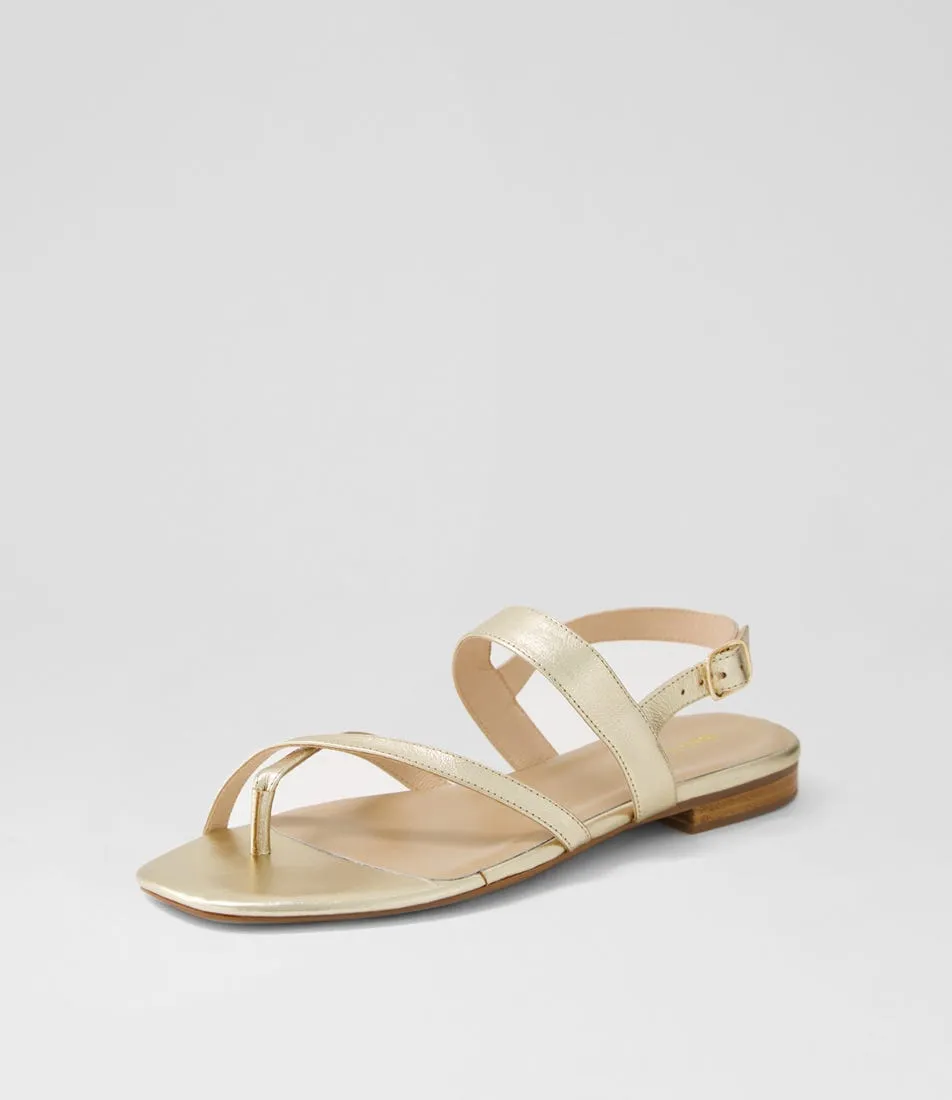 DIANA FERRARI Anord Pale Gold Leather Sandals