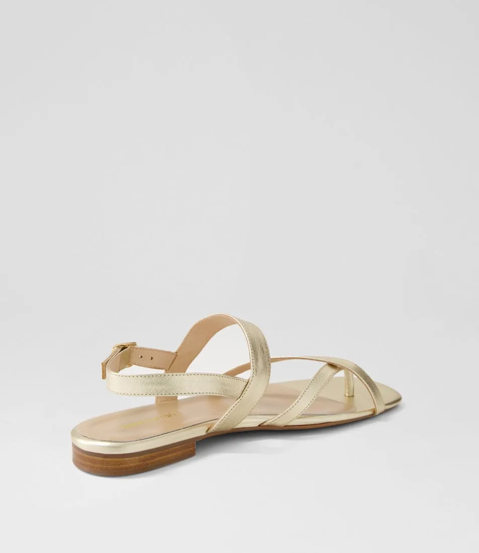 DIANA FERRARI Anord Pale Gold Leather Sandals