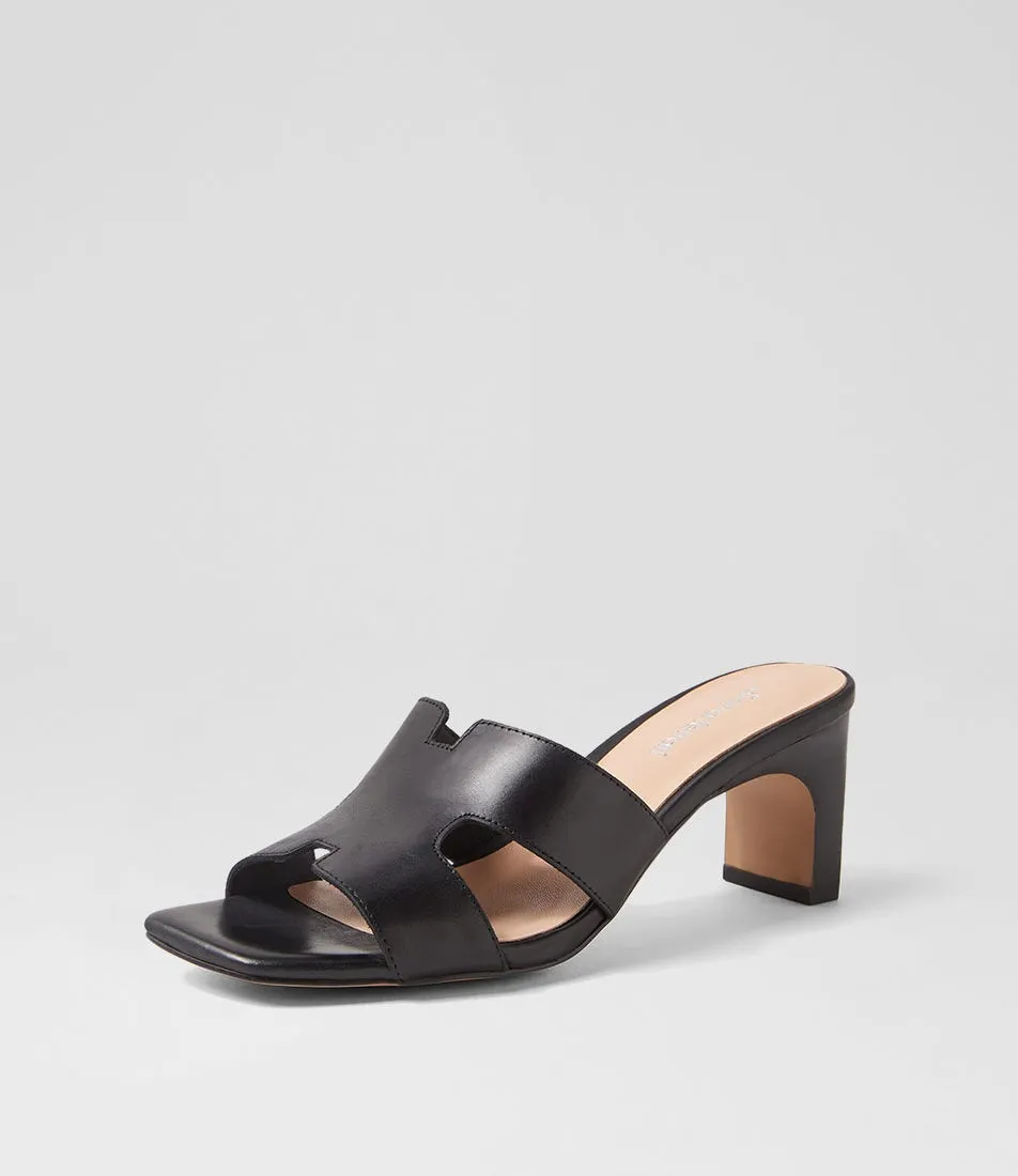 DIANA FERRARI Hariette Black Leather Sandals