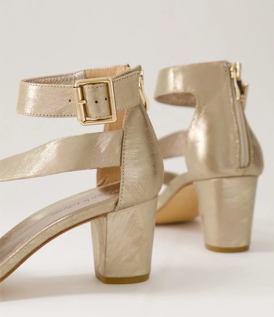 DJANGO & JULIETTE Calis Platino Scratch Leather Sandals