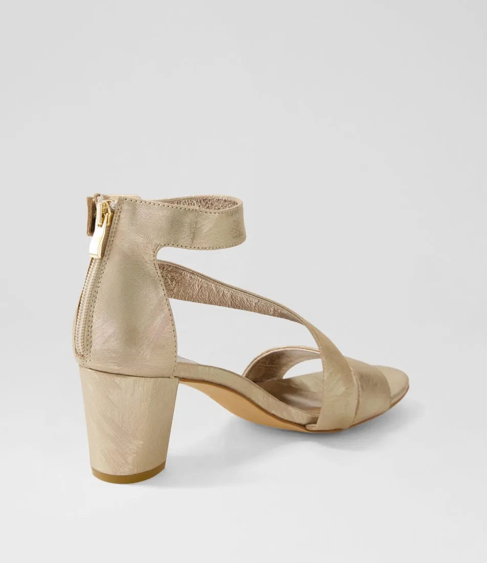 DJANGO & JULIETTE Calis Platino Scratch Leather Sandals