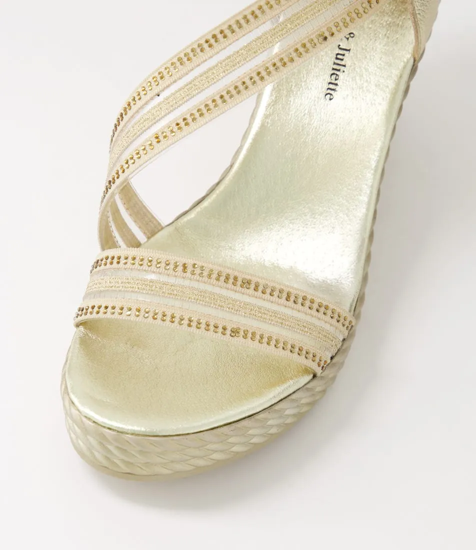 DJANGO & JULIETTE Estela Gold Vinylite Leather Sandals