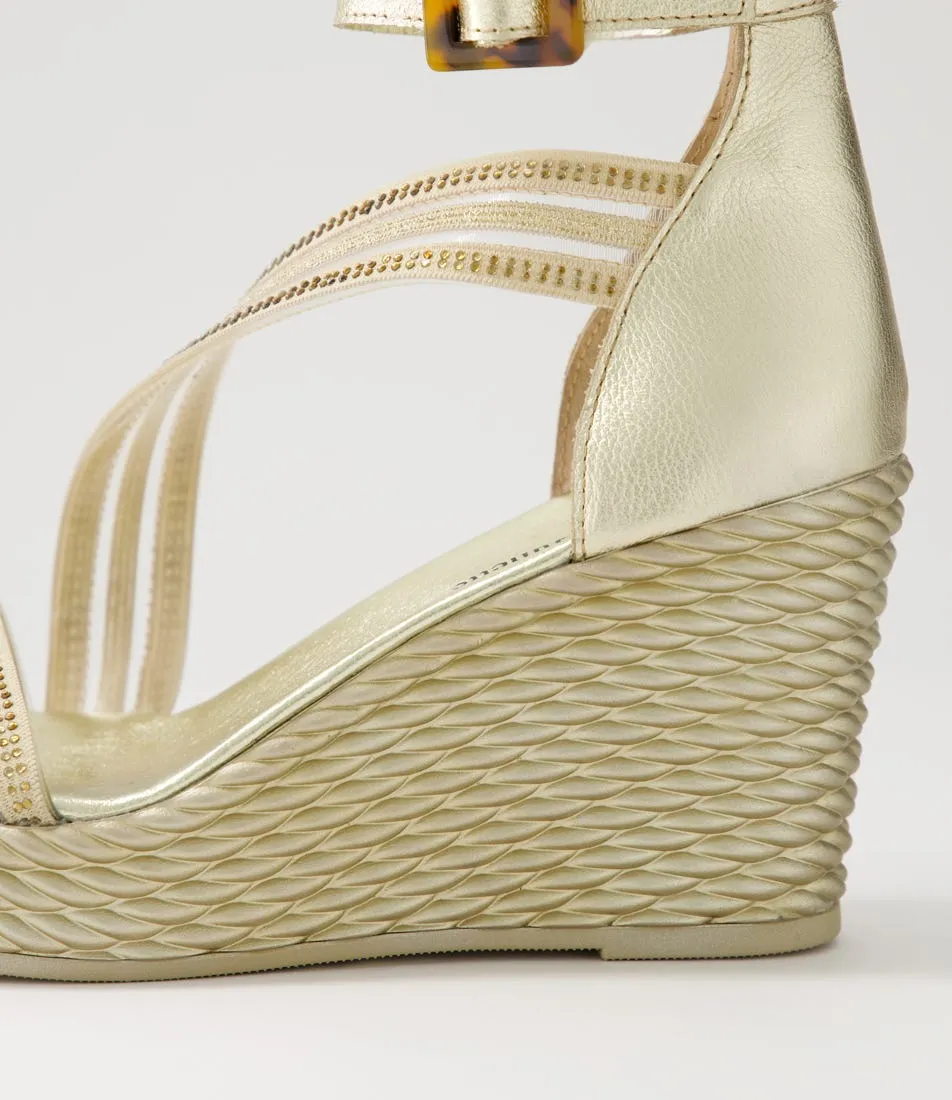 DJANGO & JULIETTE Estela Gold Vinylite Leather Sandals