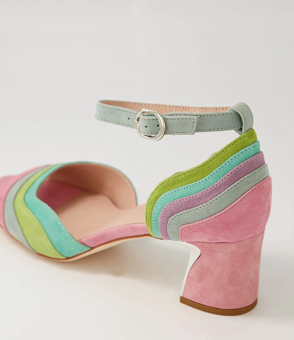 DJANGO & JULIETTE Jabaru Pastel Multi Suede Sandals