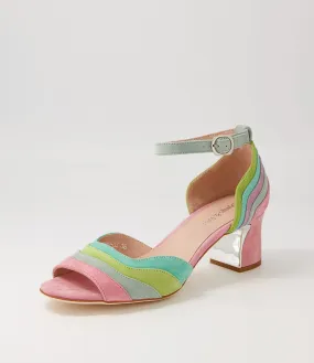 DJANGO & JULIETTE Jabaru Pastel Multi Suede Sandals