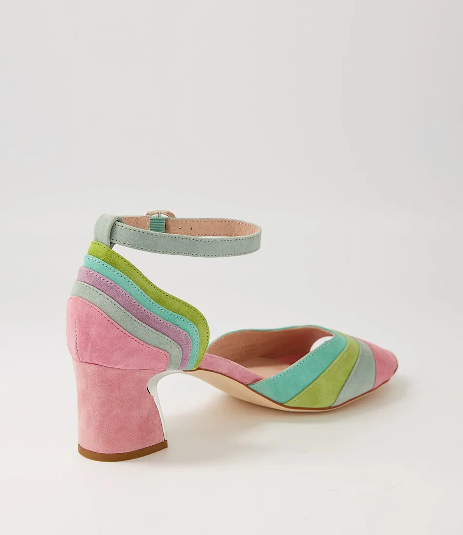 DJANGO & JULIETTE Jabaru Pastel Multi Suede Sandals