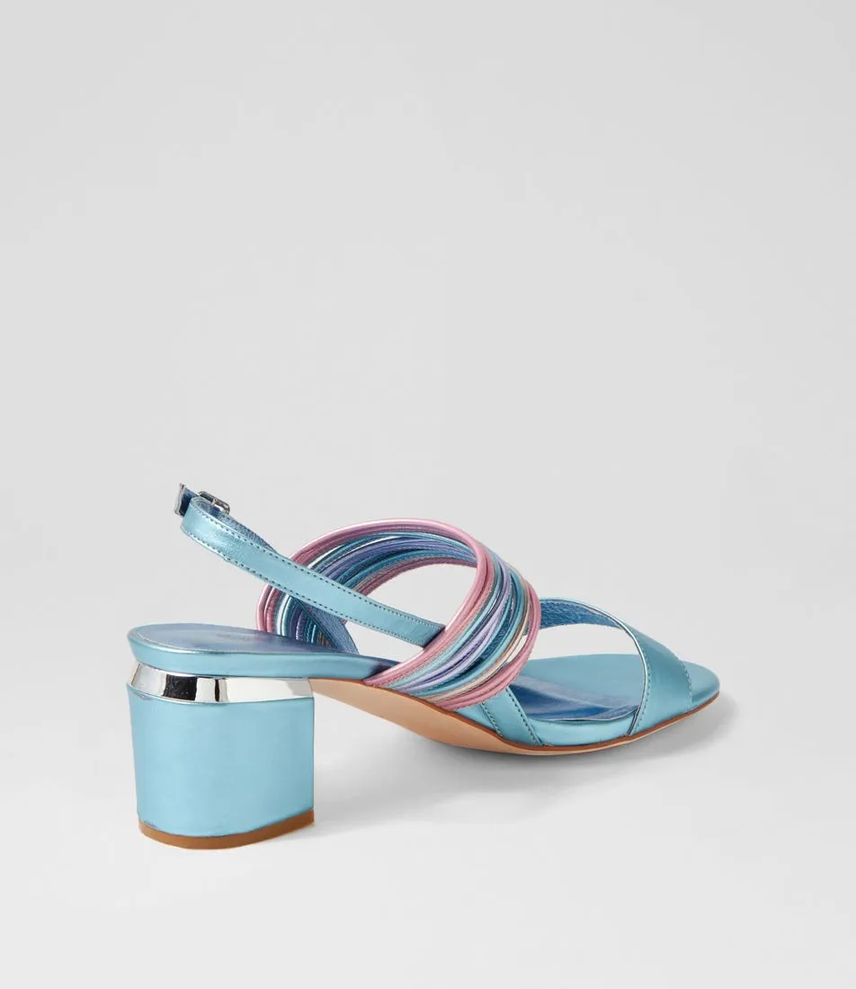 DJANGO & JULIETTE Sarim Blue Metallic Multi Sandals