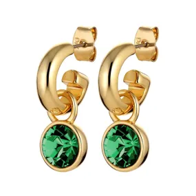 Dyrberg/Kern - Anna Gold Earrings Emerald Green