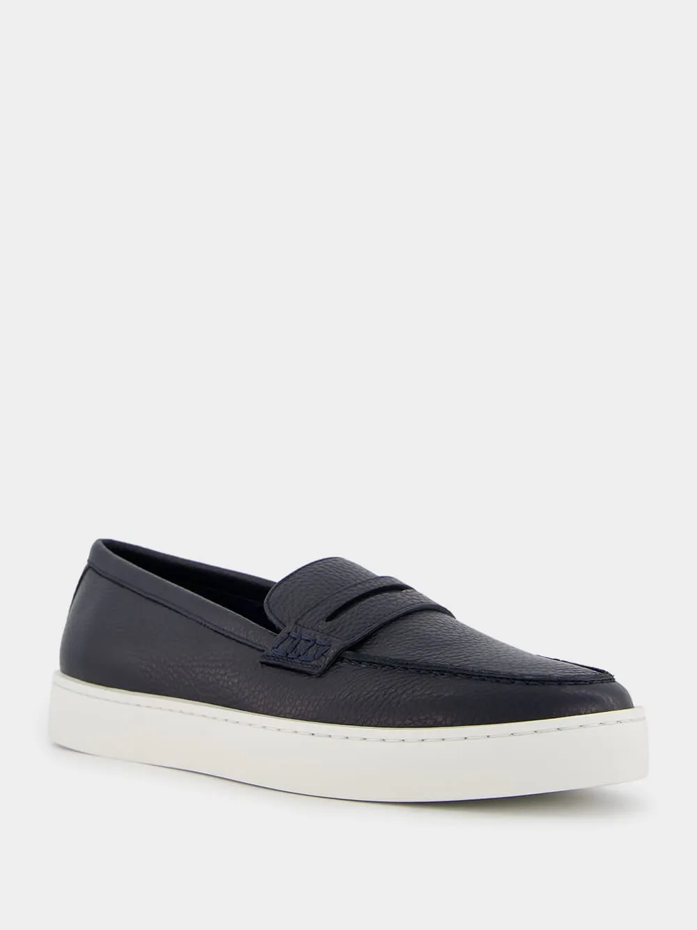 Ellis Navy Calf Leather Loafers