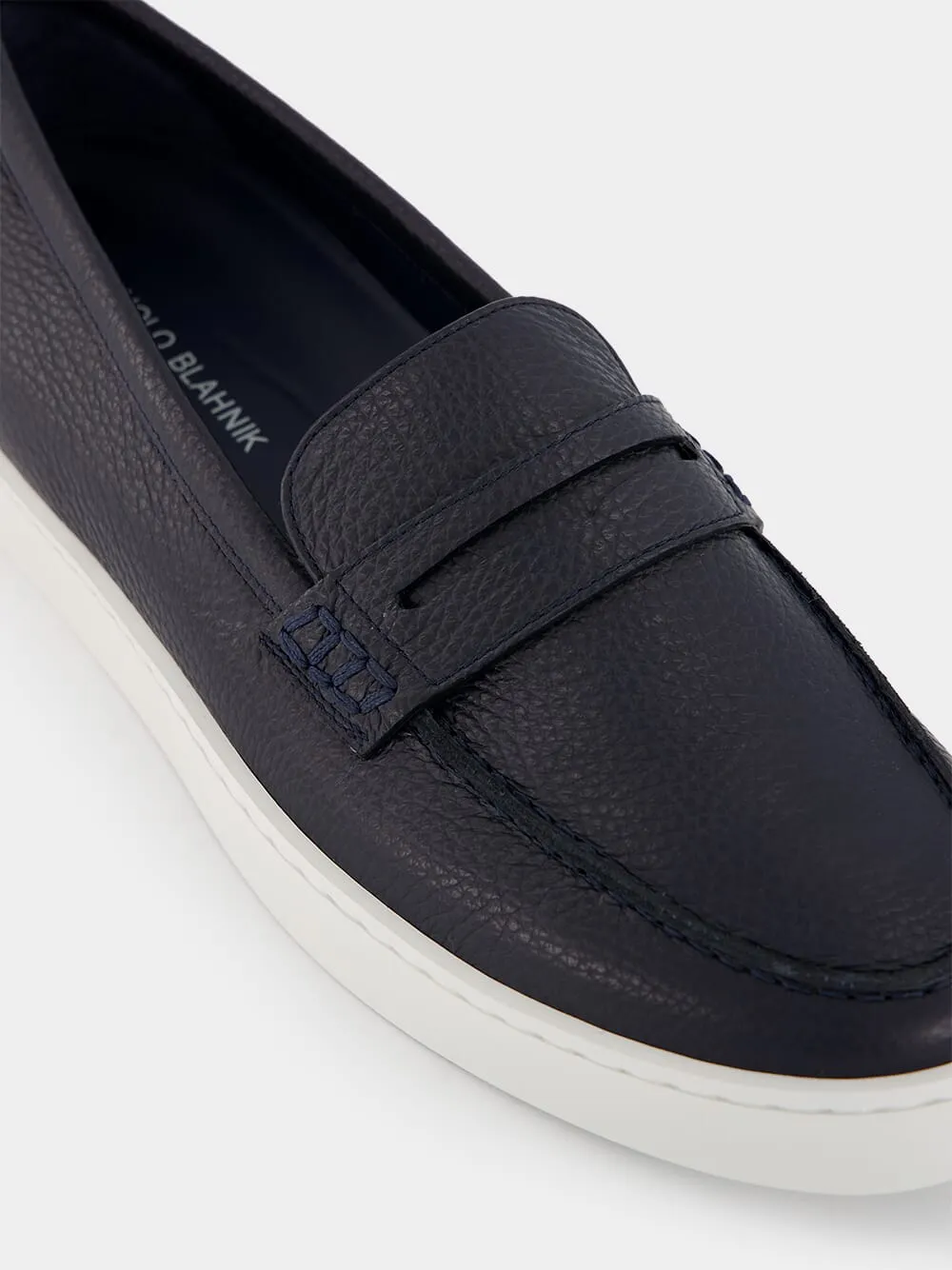 Ellis Navy Calf Leather Loafers