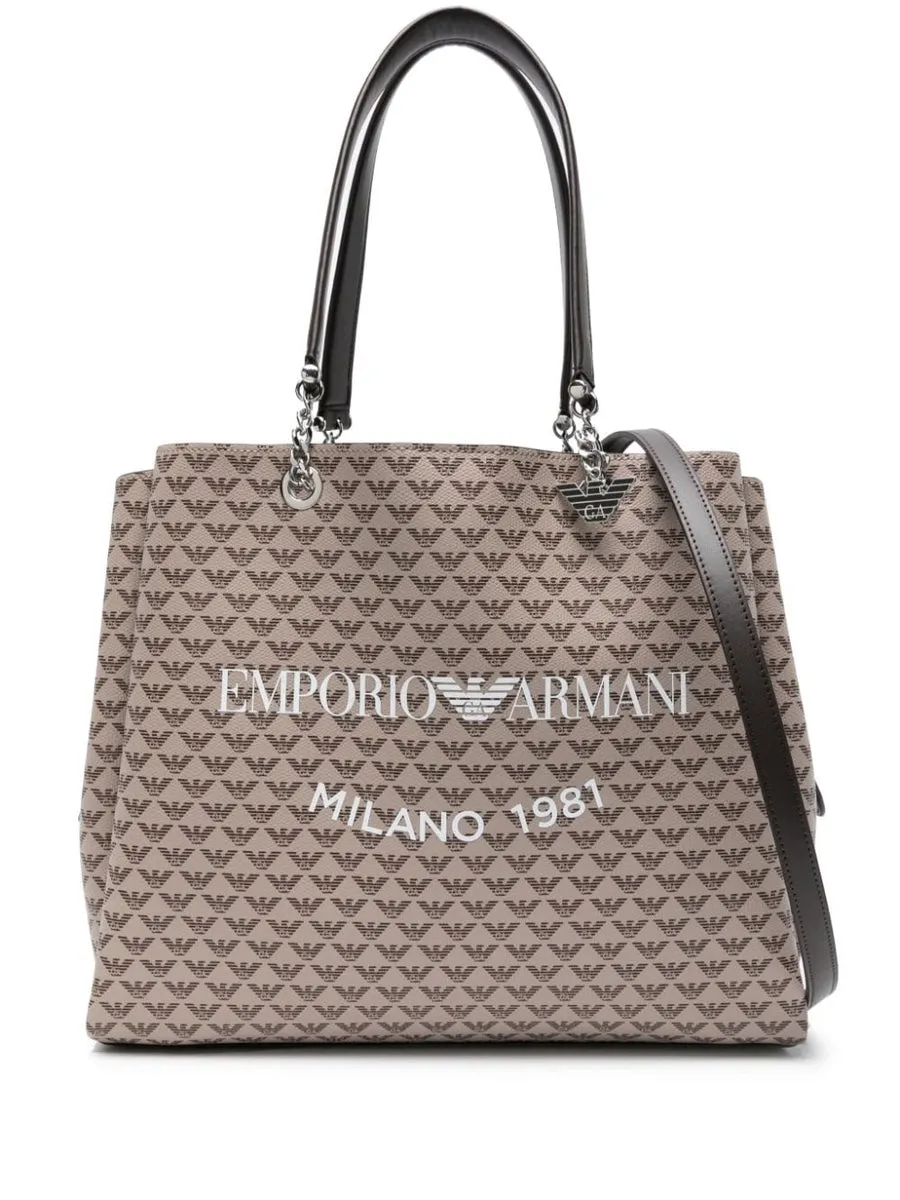 Emporio Armani    Emporio Armani Allover Logo Tote Bag