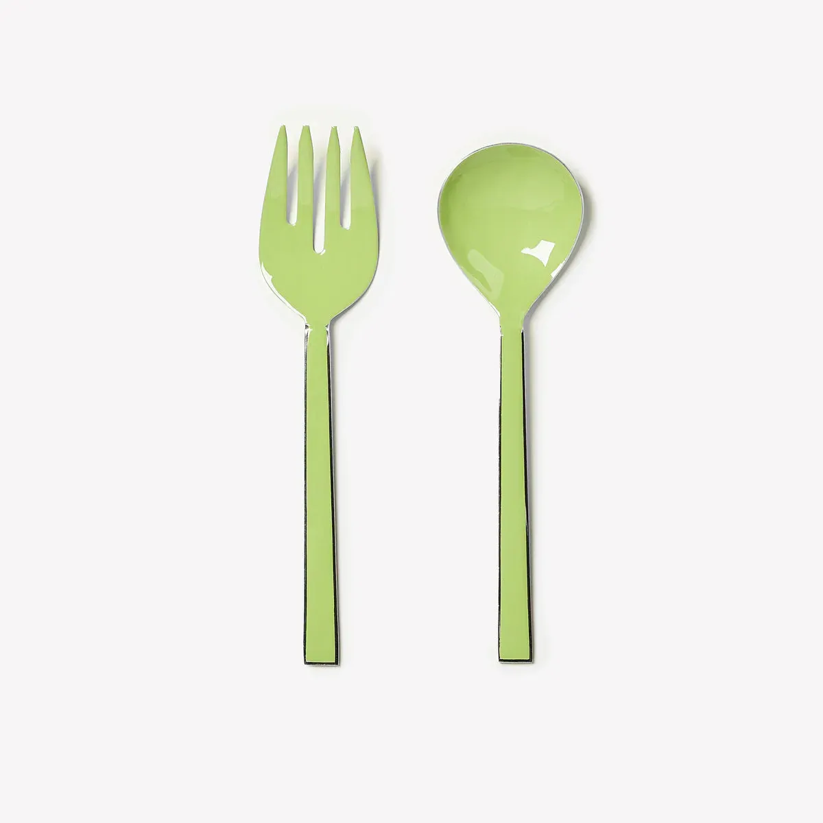 Enamel Green Salad Servers (set of 2)