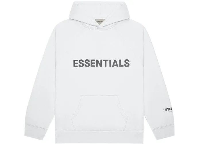 FEAR OF GOD ESSENTIALS 3D Silicon Applique Pullover Hoodie White