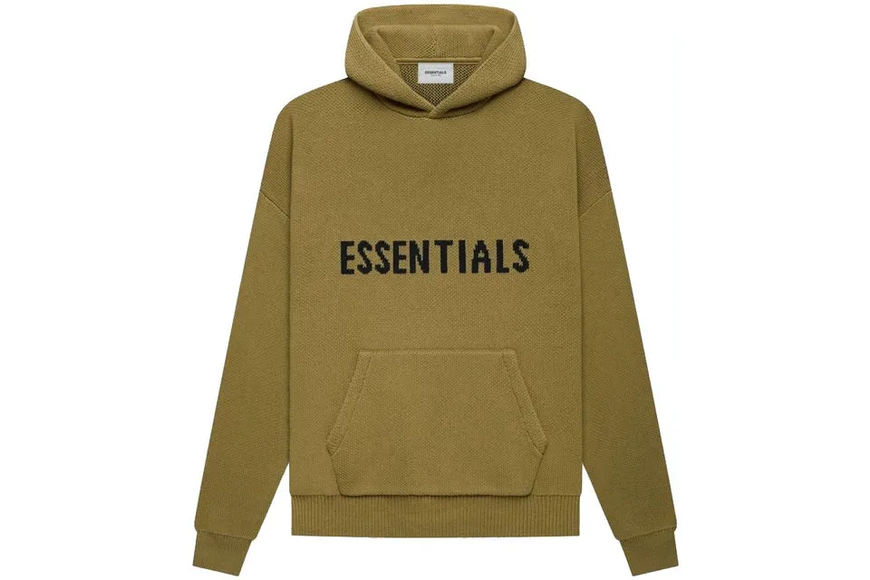 Fear of God Essentials Knit Pullover Hoodie Amber