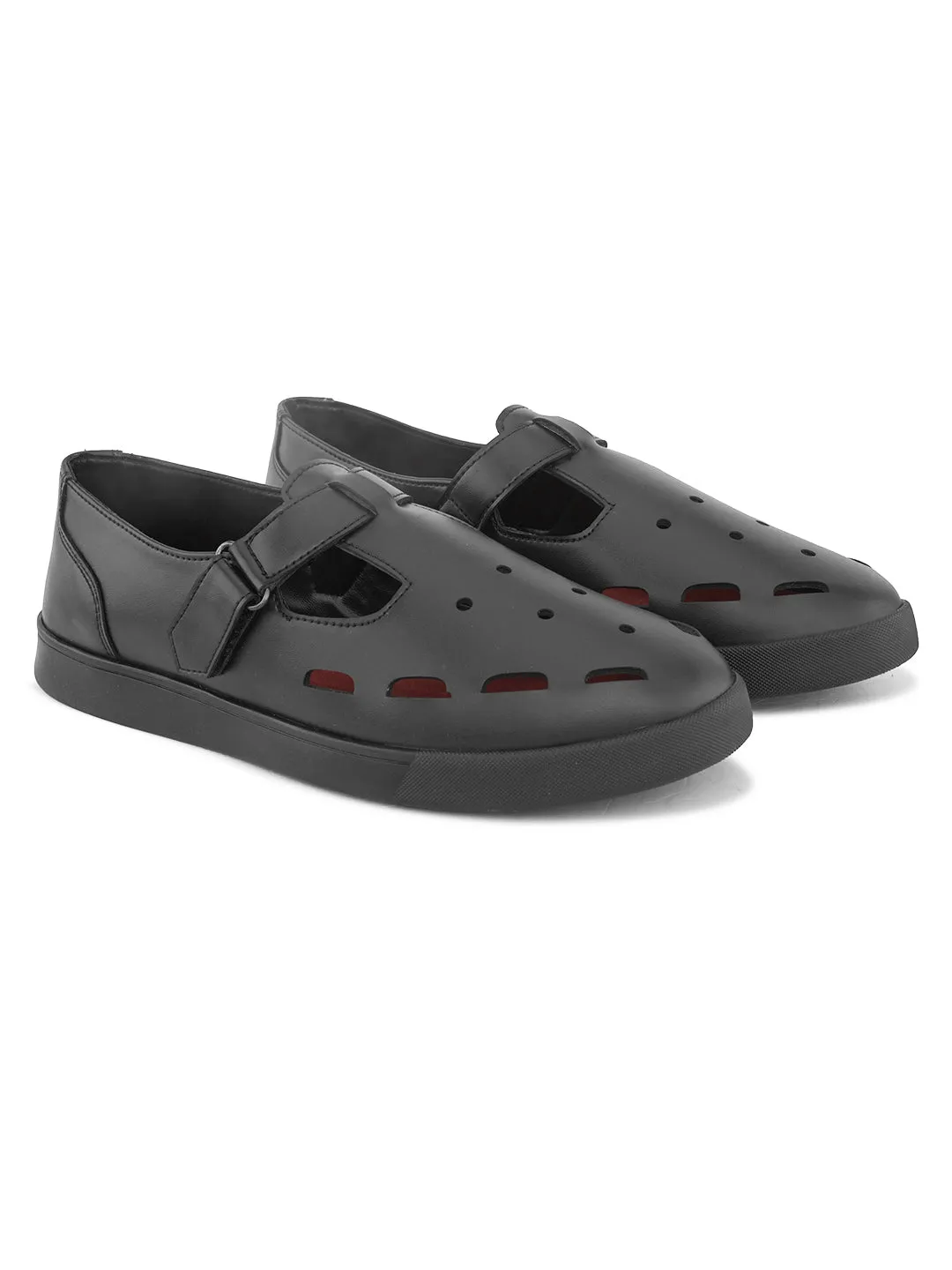 Fentacia Men Black Shoe Style Sandals