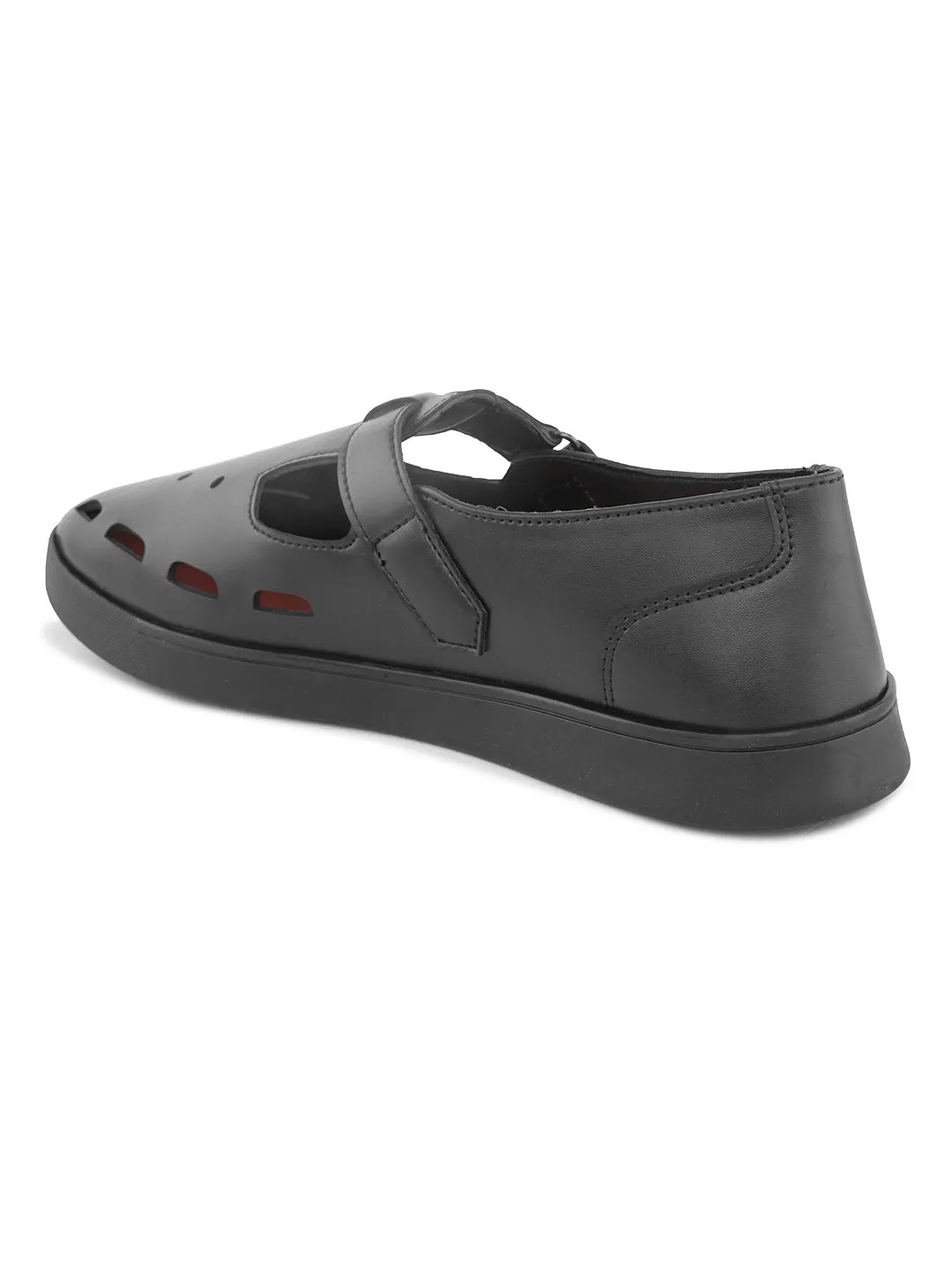 Fentacia Men Black Shoe Style Sandals