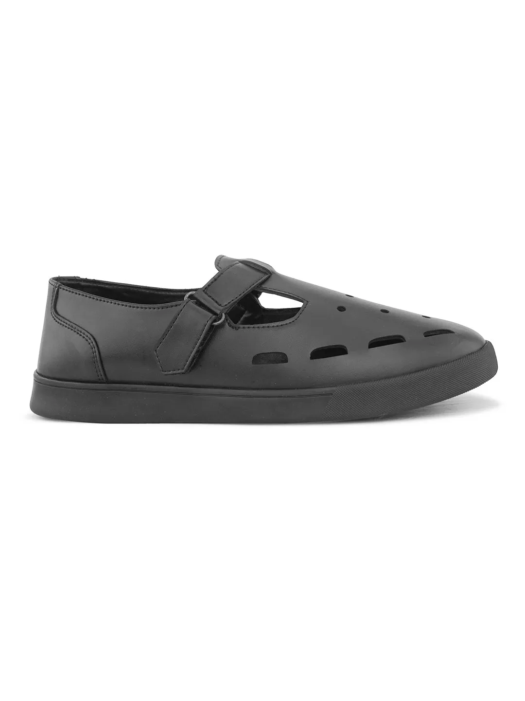 Fentacia Men Black Shoe Style Sandals