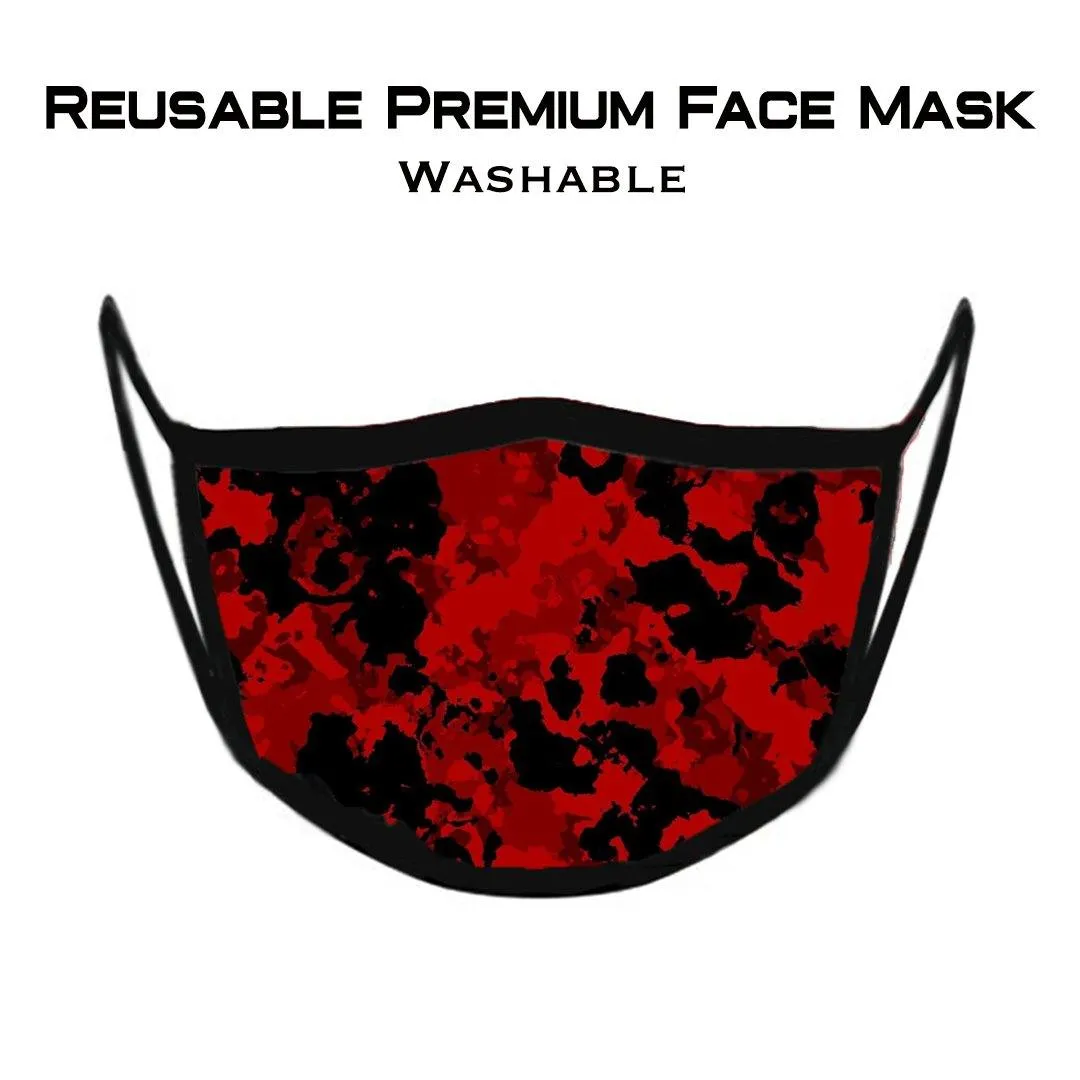 Fire Red Camo Premium Face Mask (Reusable)