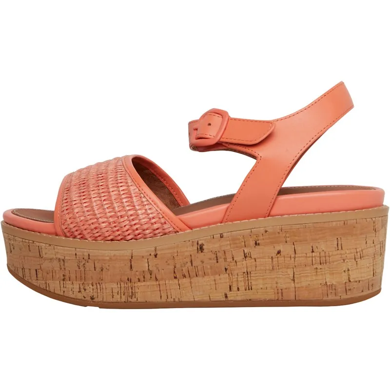 FitFlop Womens Eloise Wedge Sandals Sunshine Coral