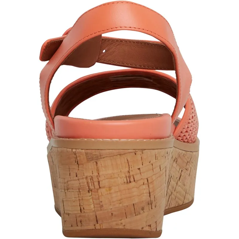 FitFlop Womens Eloise Wedge Sandals Sunshine Coral