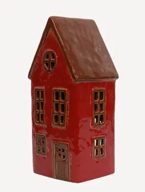 French Country Alsace Tea Light Barn Red